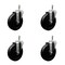 Service Caster 5'' Soft Rubber Wheel Swivel 7/16'' Grip Ring Stem Caster Set, 4PK SCC-GR20S514-SRS-716138-4 - alternate 1